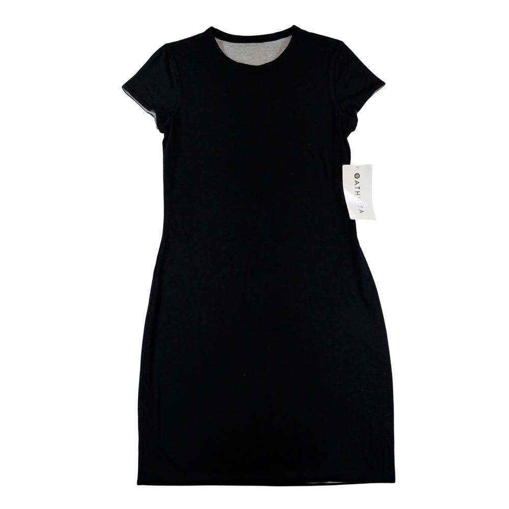 Athleta Destina Reversible Dress Womens Small S Black Grey‎ 405552 Short Sleeve